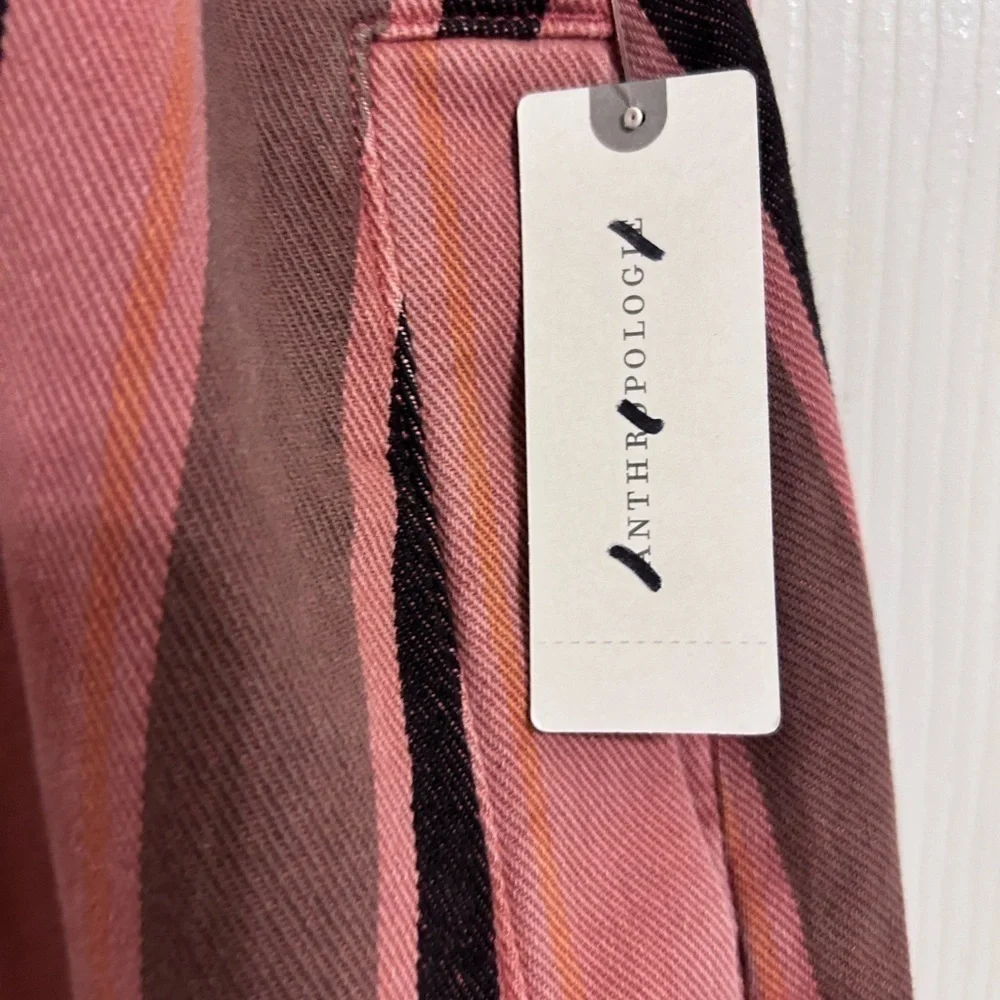 Anthropologie, NWT, Pilcro Cropped PJ Wide-Leg Jeans, Medium in Purple Motif - Picture 7 of 10